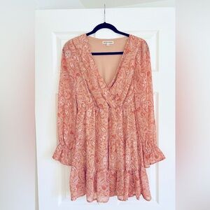 Inspired Hearts Long Sleeve Bishop Sleeve Sundress- S